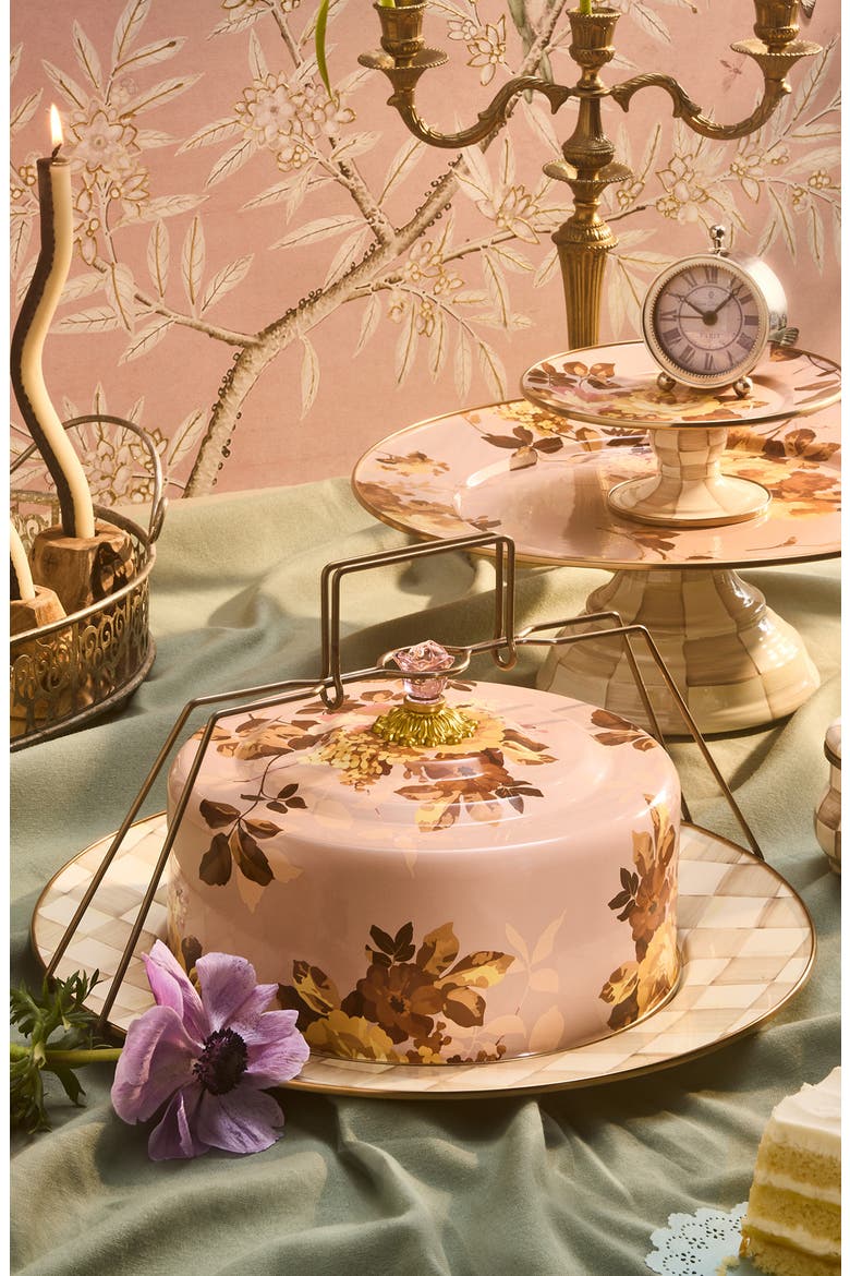 Wild Rose Mauve Enameled Steel Cake Carrier, Alternate, color, MAUVE