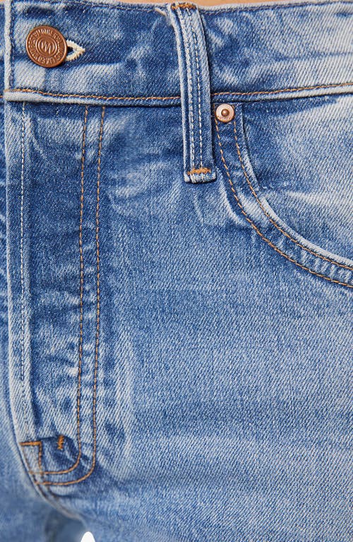 Mother Hiker Hover Mid Rise Slim Straight Leg Jeans In Blue