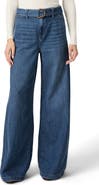 PAIGE Cameron High Waist Wide Leg Belted Jeans