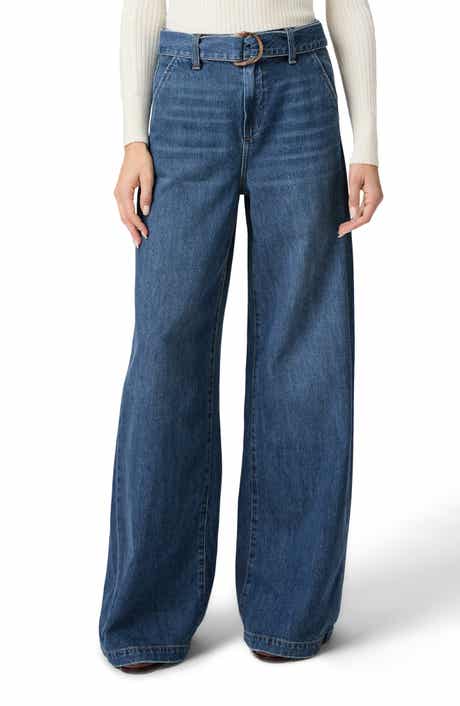 PAIGE Cameron High Waist Wide Leg Belted Jeans