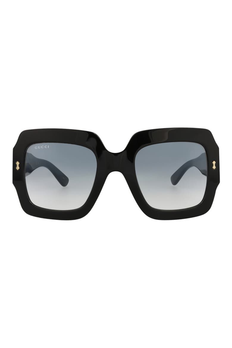 53mm Novelty Square Sunglasses, Main, color, BLACK BLACK GREY