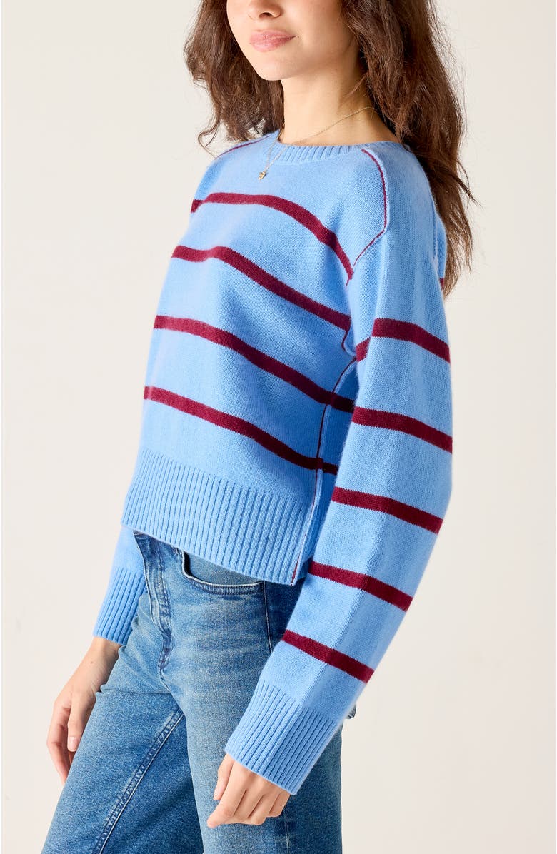 Voyageur by MERSEA Sausalito Cashmere Sweater, Alternate, color, Fresco/Burgundy