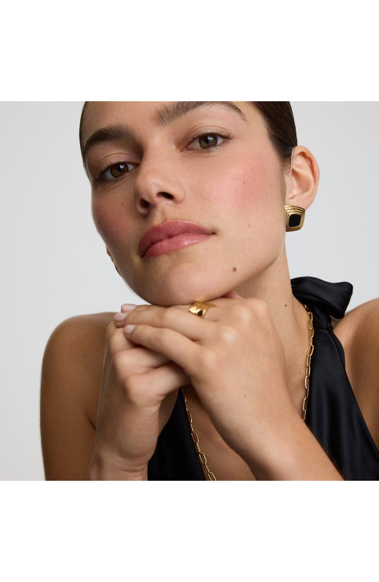 D.LOUISE Tapered Statement Stud Earrings, Alternate, color, Gold/ Black