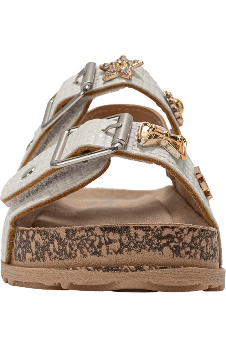 bebe Peached Double Strap Sandal, Alternate, color, White