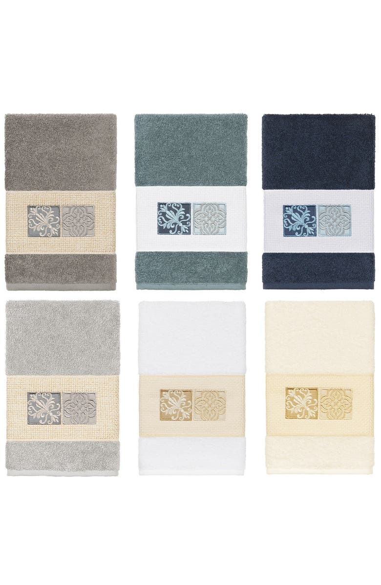 Linum Home Textiles Vivian Embellished Hand Towel - White, Alternate, color, White