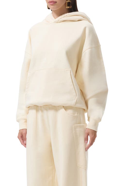 Afrm Blake Cotton Hoodie In White