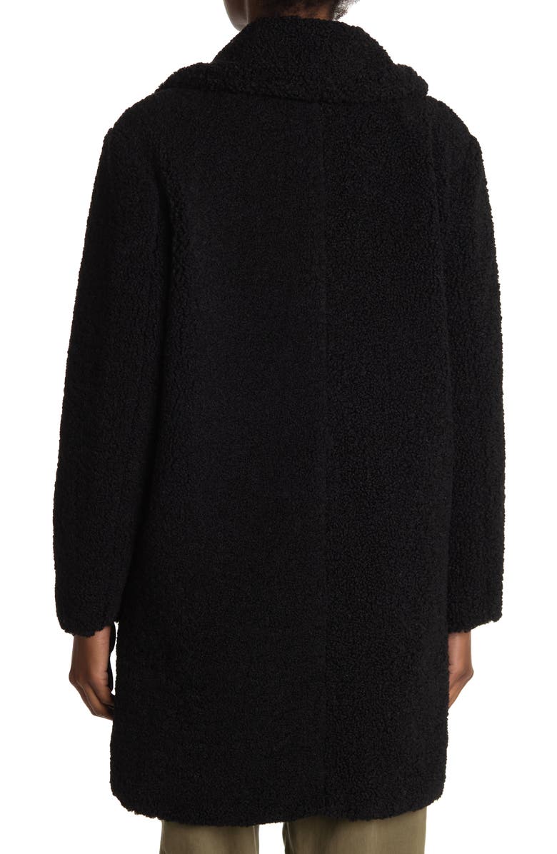 Kenneth Cole New York Notch Collar Curly Faux Shearling Coat, Alternate, color,