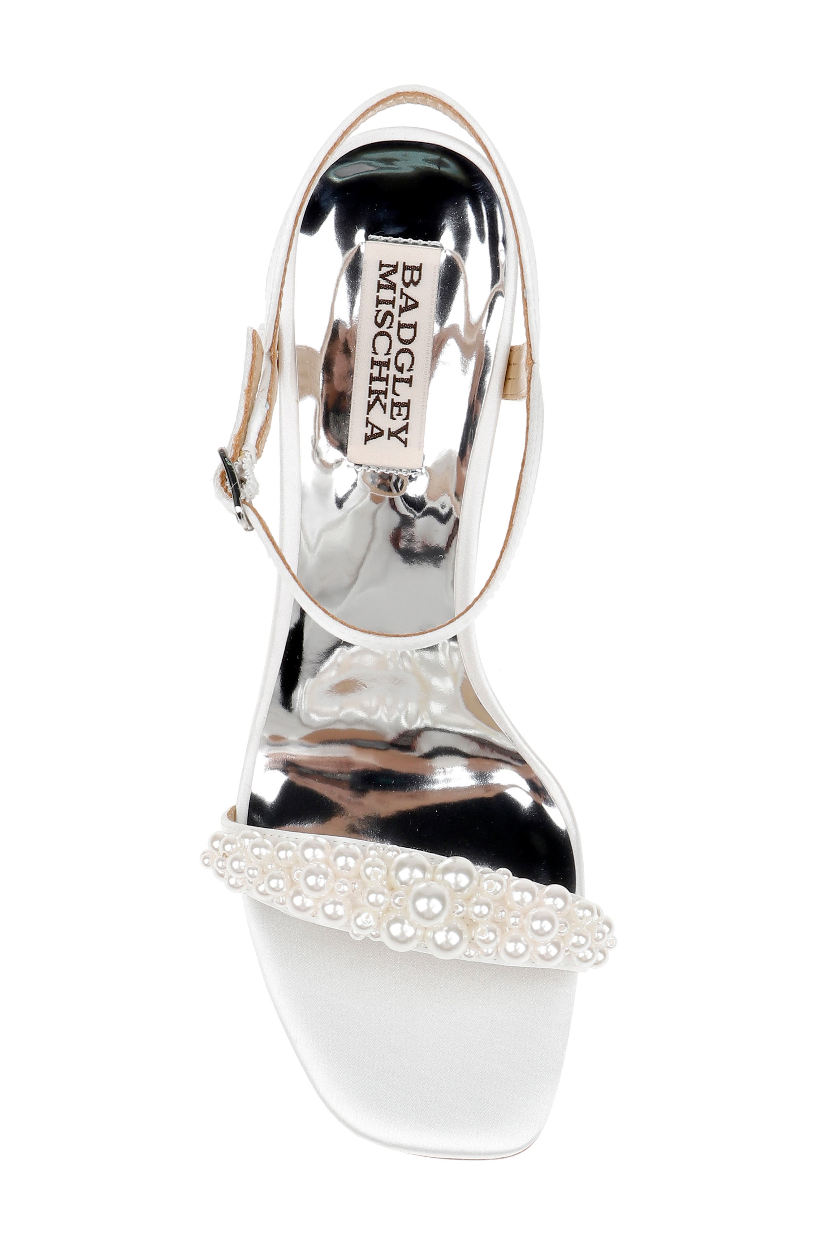 Badgley Mischka Collection Caitlyn Metallic Satin Sandal, Alternate, color, 