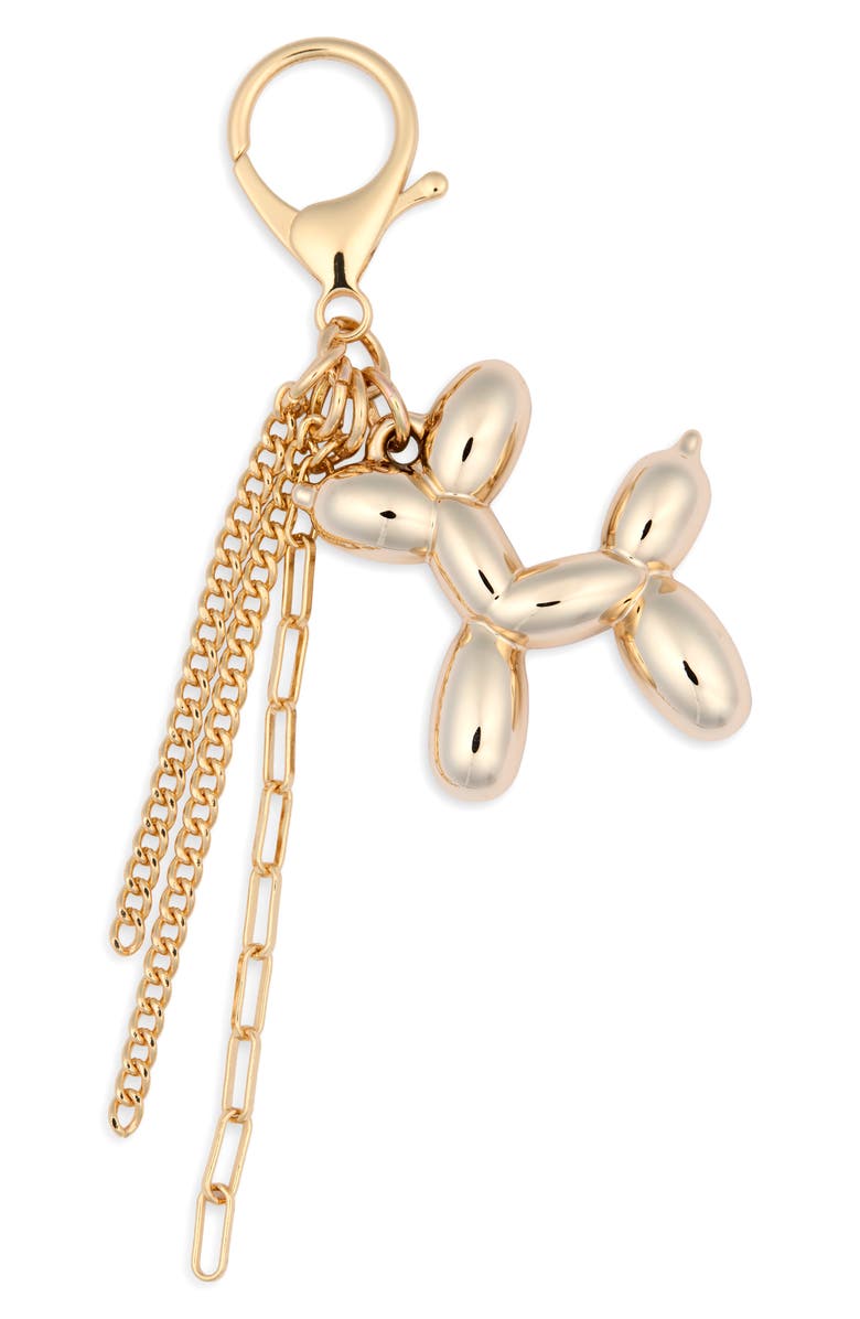 Leith Balloon Dog Bag Charm, Main, color, Gold