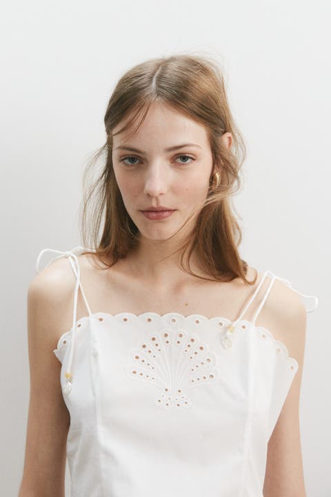 Broderie Anglaise Tie-strap Top