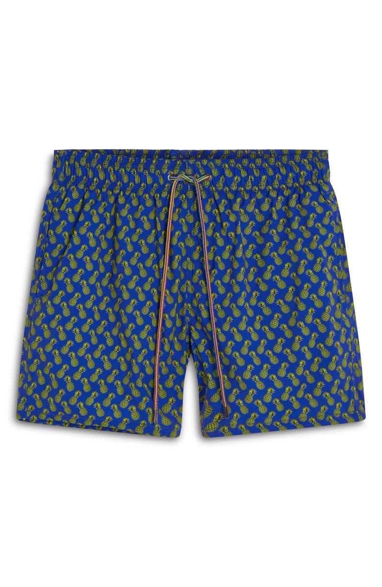 Bugatchi Print Archer Mid Length Swim Trunks, Alternate, color, 