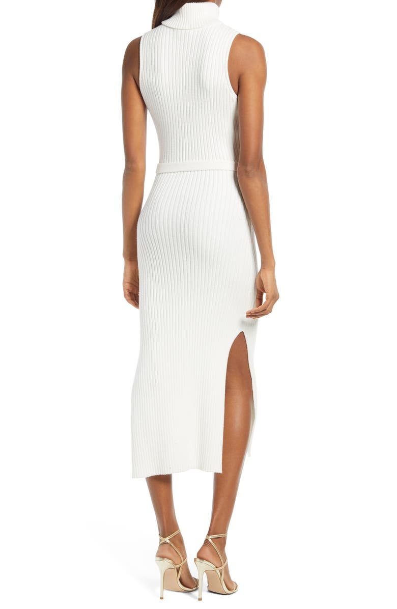 bebe Belted Midi Sweater Dress, Alternate, color, 