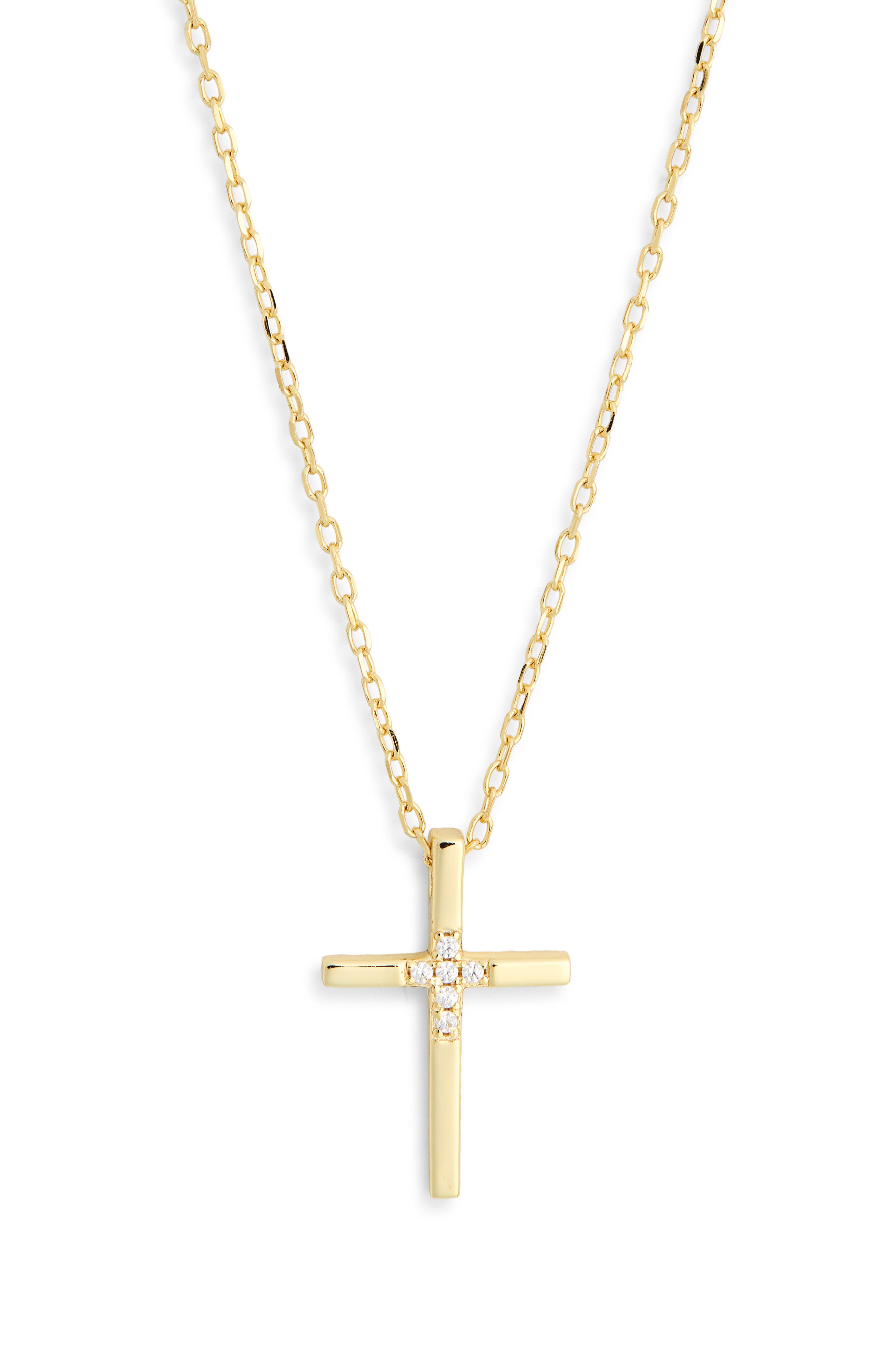 Argento Vivo Sterling Silver Cubic Zirconia Cross Necklace