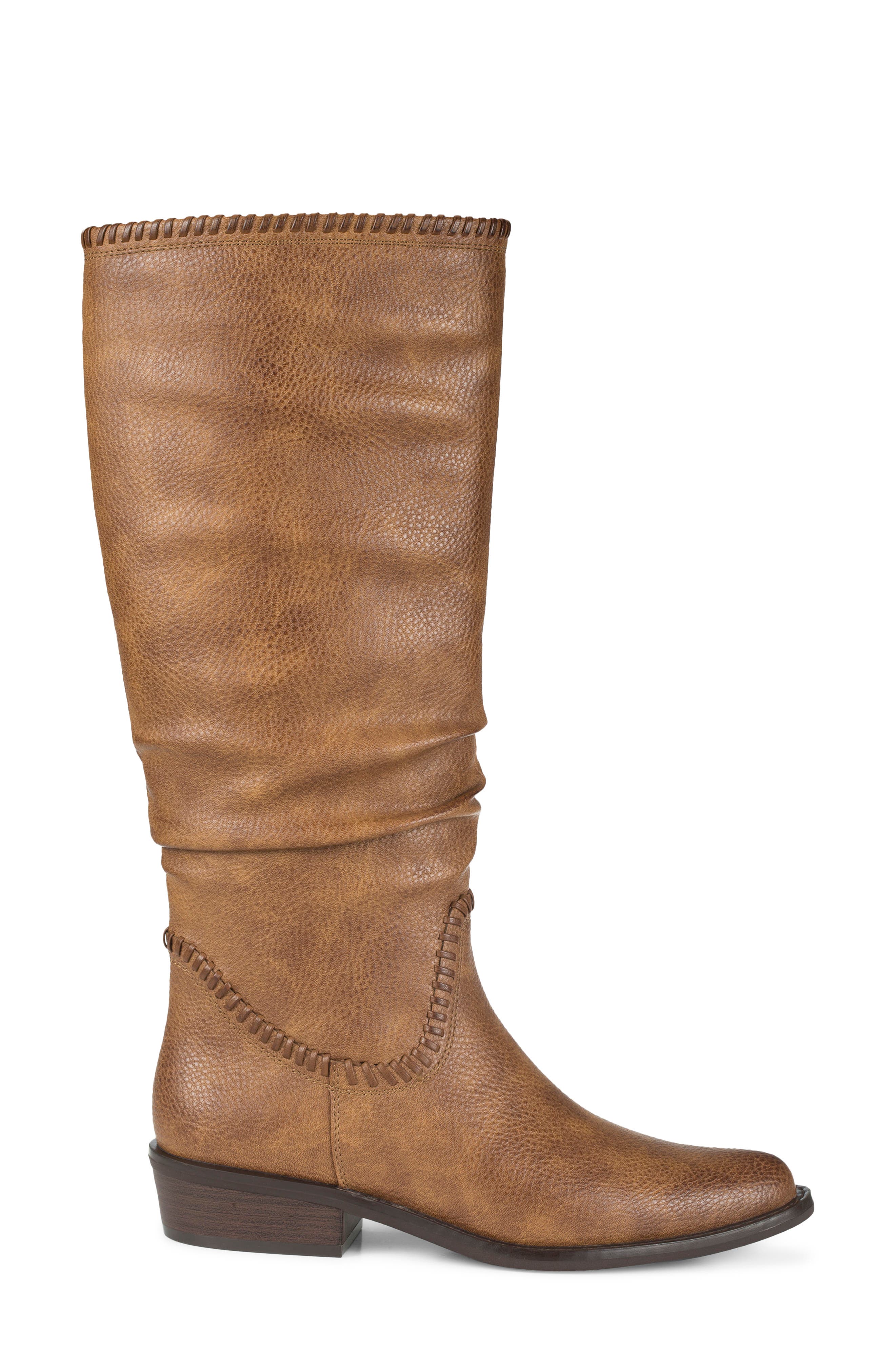 Nilla Faux Leather Tall Boot, Alternate, color, SADDLE
