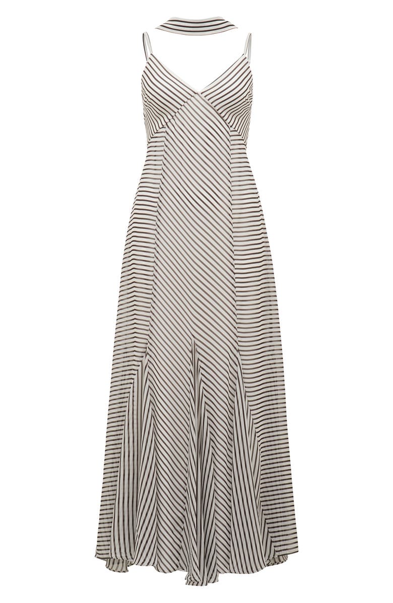 Ever New Directional Stripe Maxi Dress with Scarf, Alternate, color,