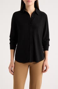 AK ANNE KLEIN Slim Fit Long Sleeve Knit Shirt