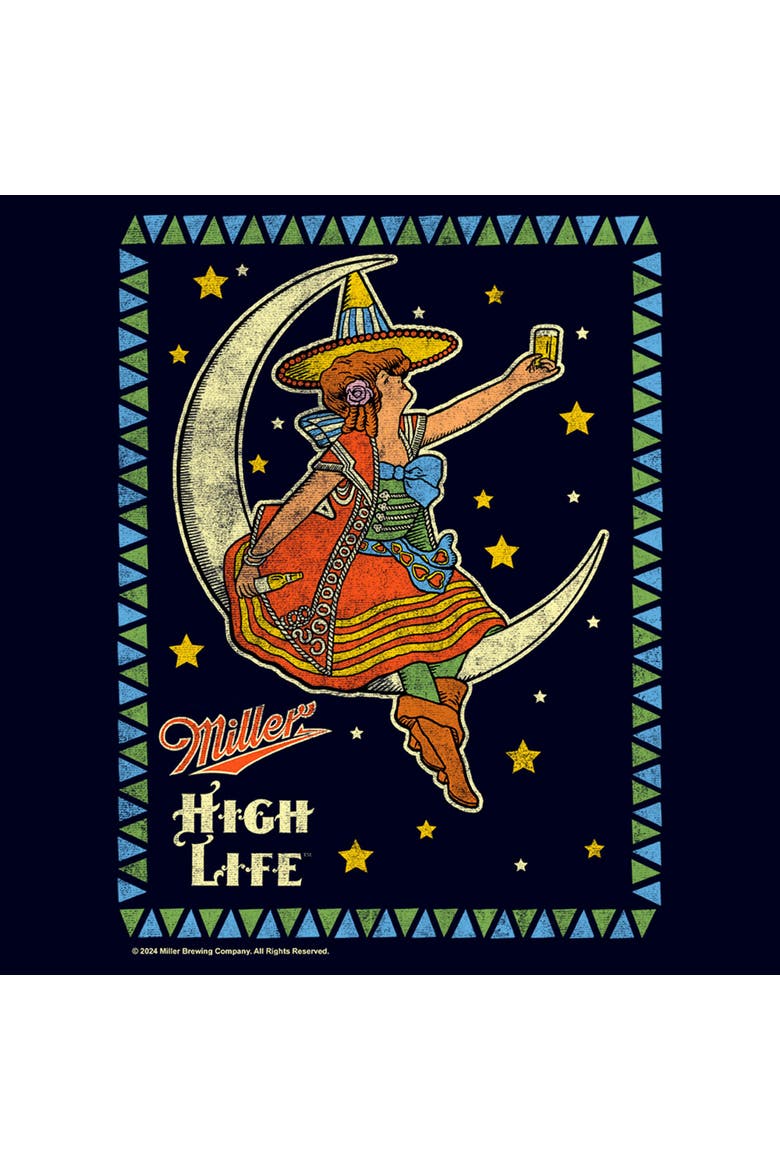Mens Coors Brewing Company Mystic Moon Girl T Shirt, Alternate, color, Navy Blue