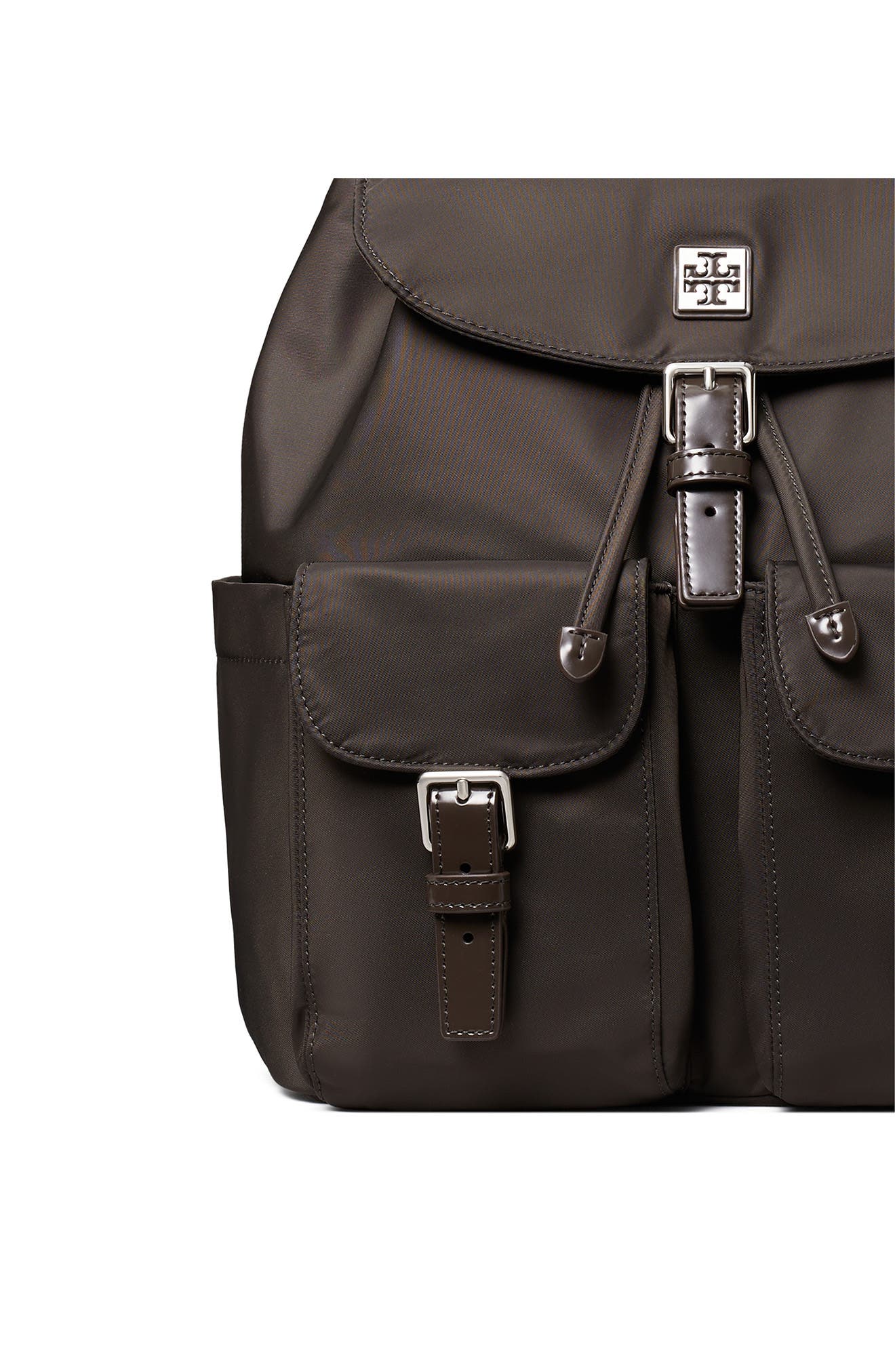 Virgina Nylon Backpack, Alternate, color, DARK BROWN