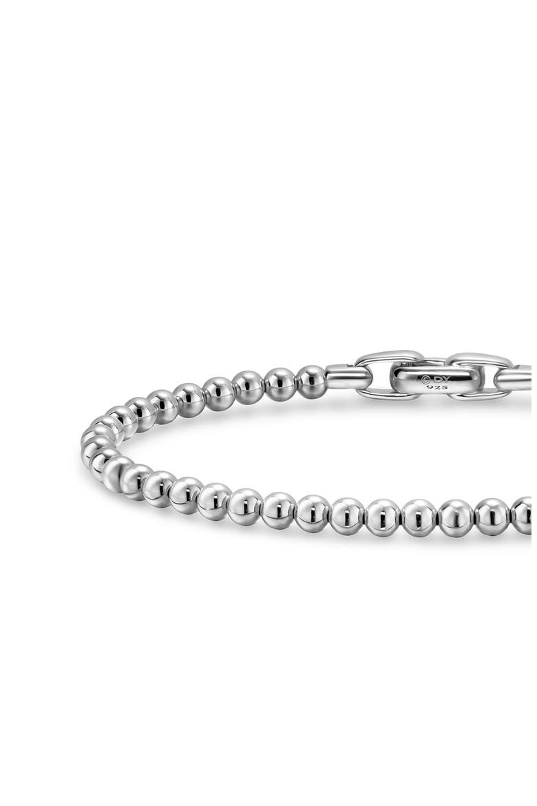 Men's Spiritual Beads Metal Bead Bracelet, 4mm, Alternate, color, SILVER