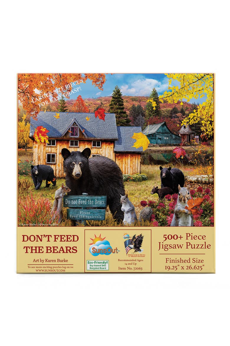 Dont Feed the Bears 500 piece Jigsaw Puzzle for Adults Large Pieces, Alternate, color, Multicolor