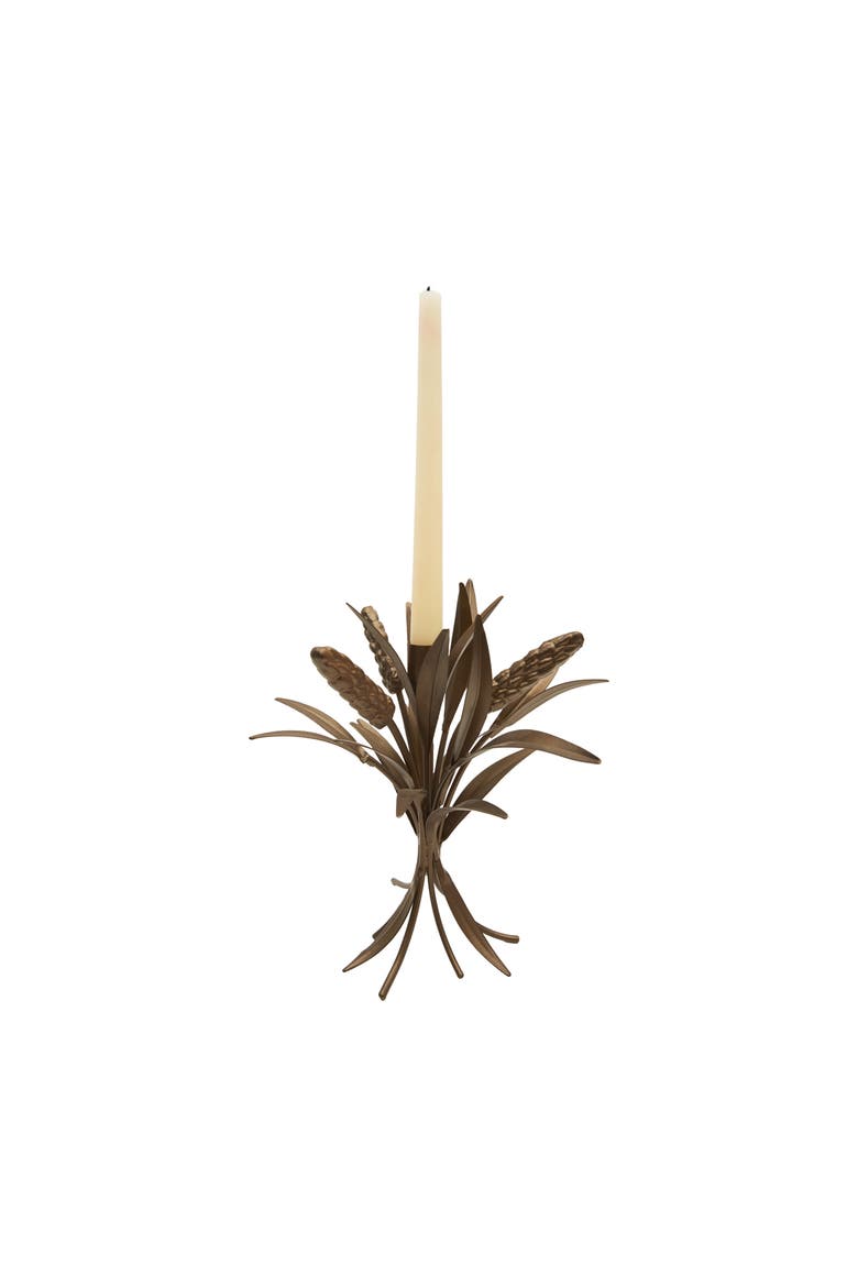 Wheat Metal Candle Holder, Main, color, Silver