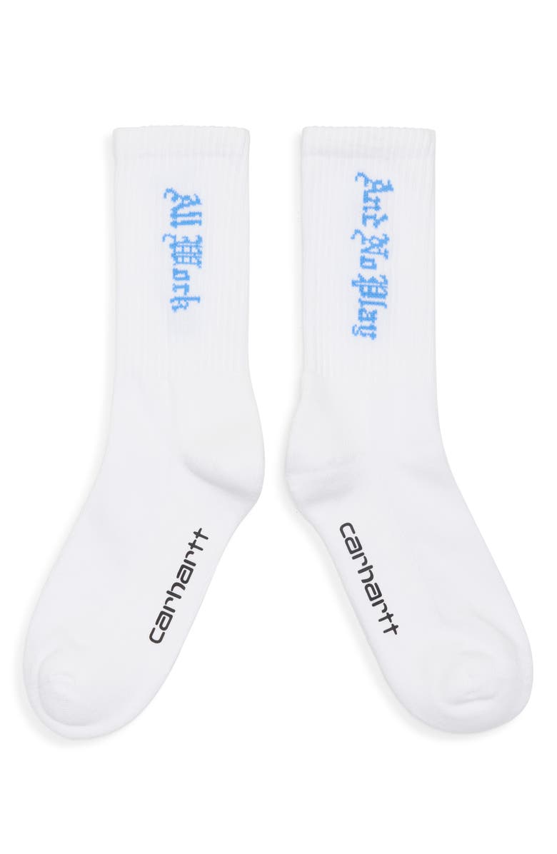 Carhartt Work In Progress No Play Cotton Blend Crew Socks, Main, color, White
