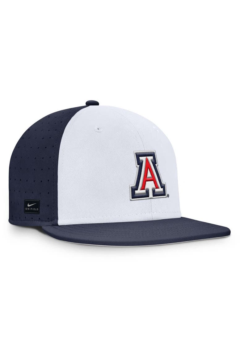 Men's Nike White/Navy Arizona Wildcats On-Field Dugout True Performance Fitted Hat, Alternate, color, White