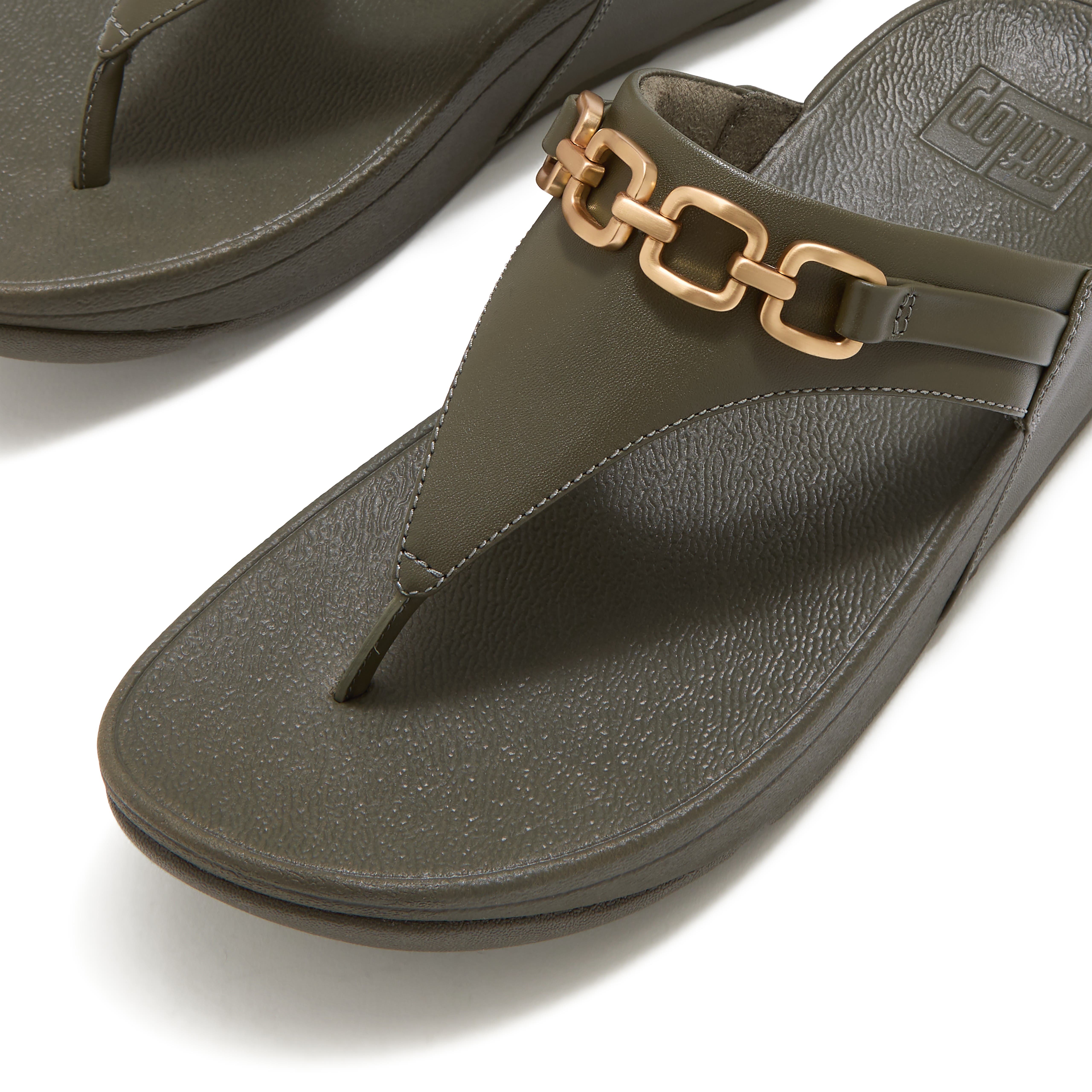 Lulu Square-Chain TP Sandal, Alternate, color, Deep Olive