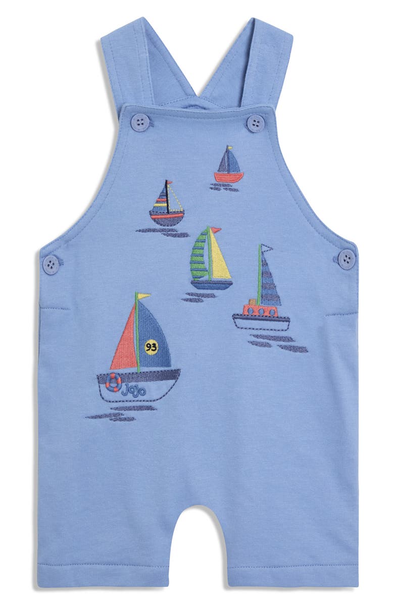 JOJO MAMAN BEBE Boat Appliqué Overalls & T-Shirt Set, Alternate, color, Blue