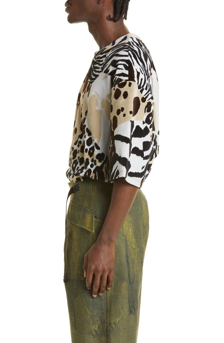 4SDesigns Mixed Animal Print Woven T-Shirt, Alternate, color, 