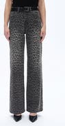 Bayeas Leopard Print High Waist Wide Leg Jeans