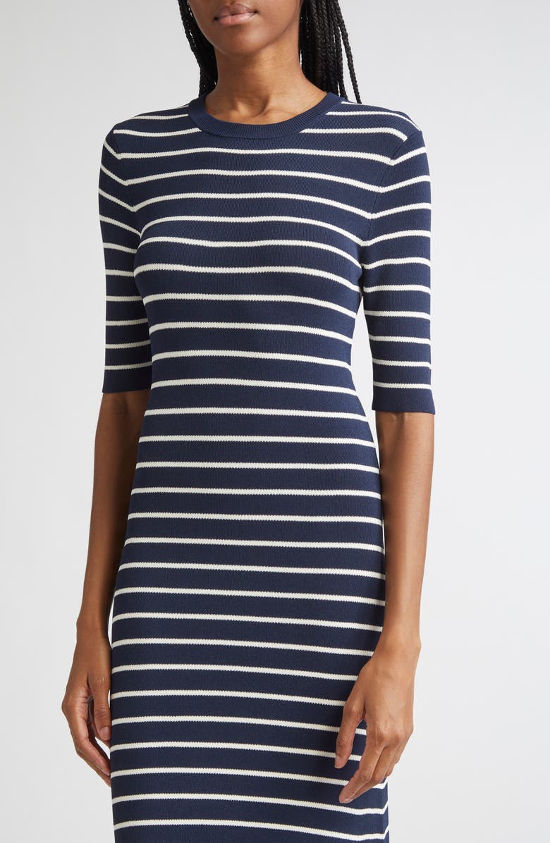 Altuzarra Kitty Stripe Sweater Dress, Alternate, color, Navy/ Ivory