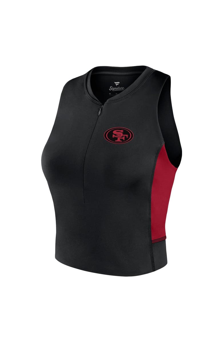 Fanatics Signature Women's Fanatics Signature Black San Francisco 49ers Studio Fitted Gym Tank Top, Alternate, color, Black