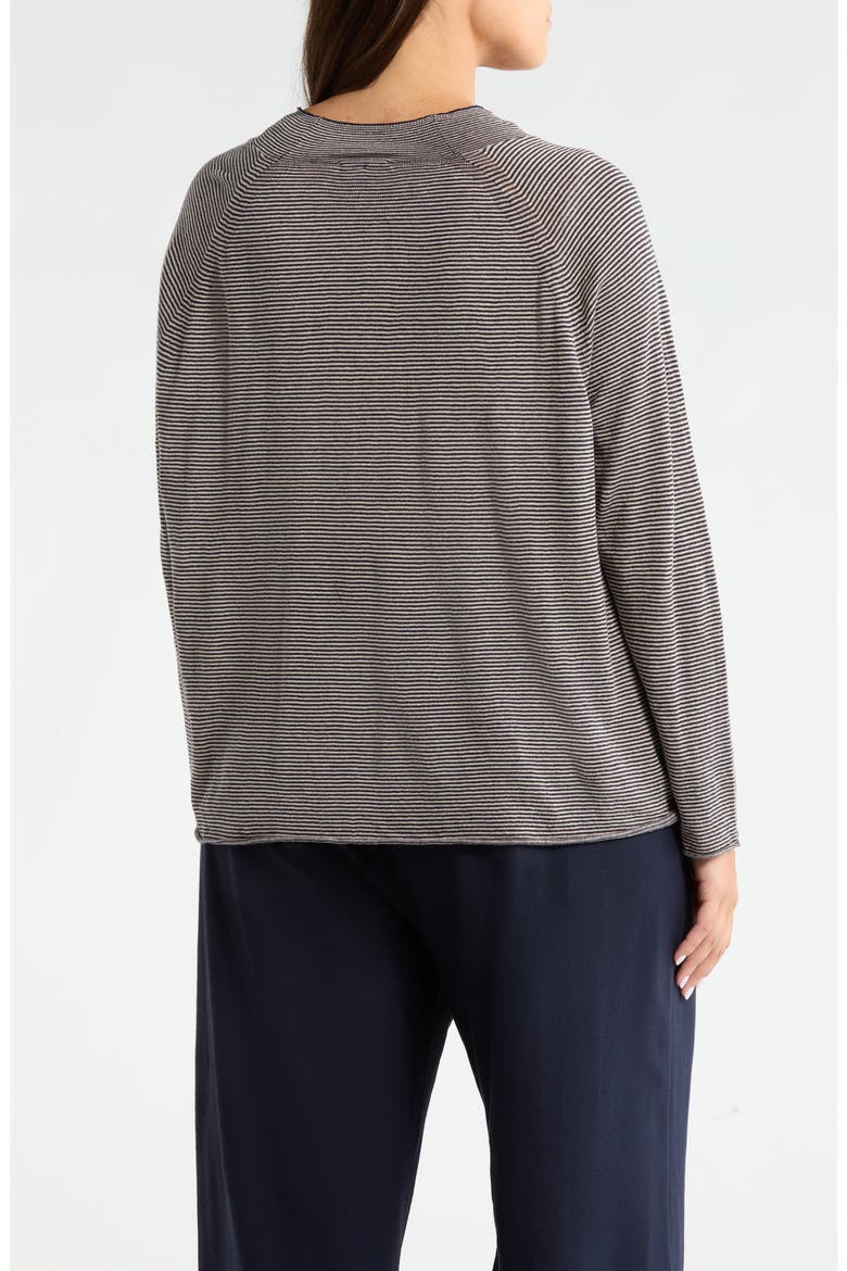 Organic Linen & Organic Cotton Cardigan, Alternate, color, INK
