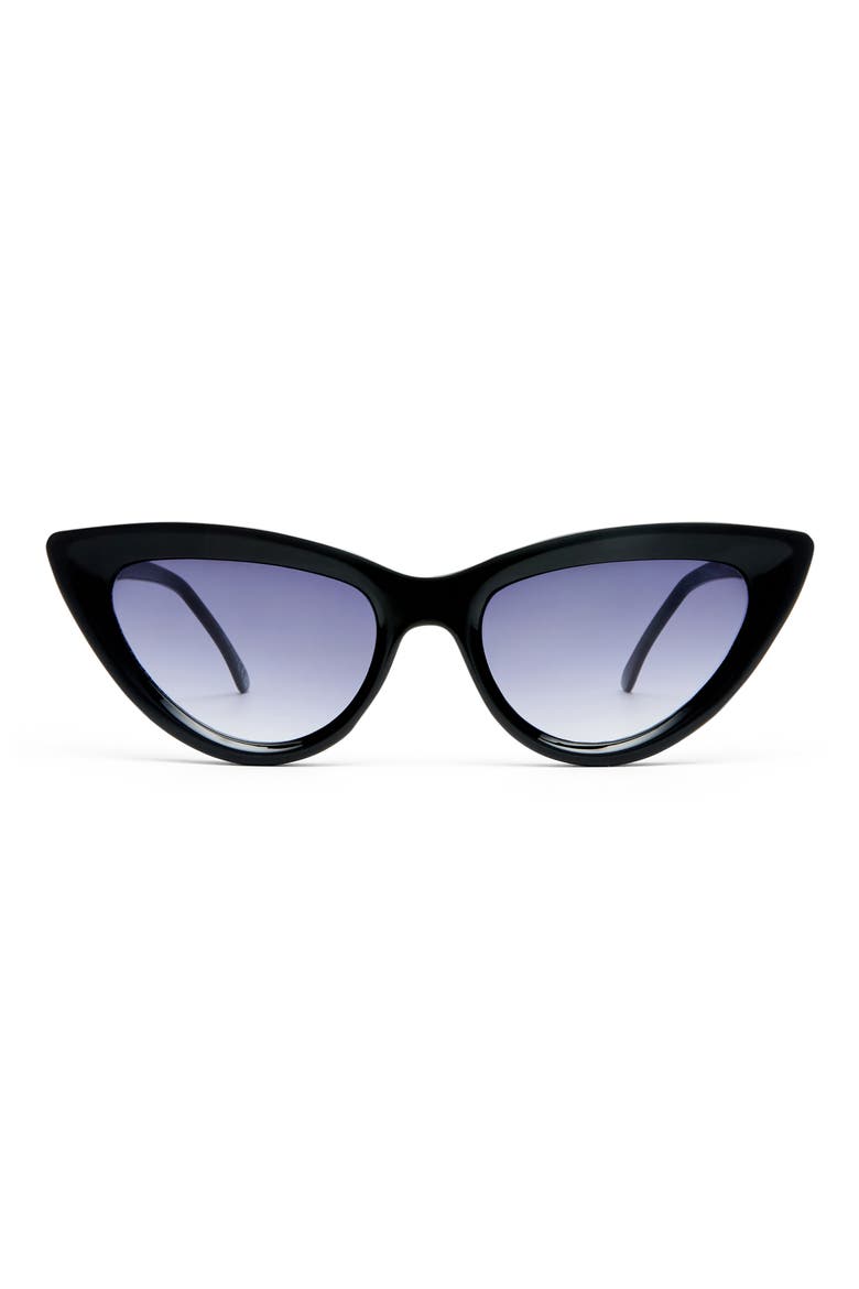 Realm Cat Eye Sunglasses, Main, color, SHINY BLACK / SMOKE GRAD