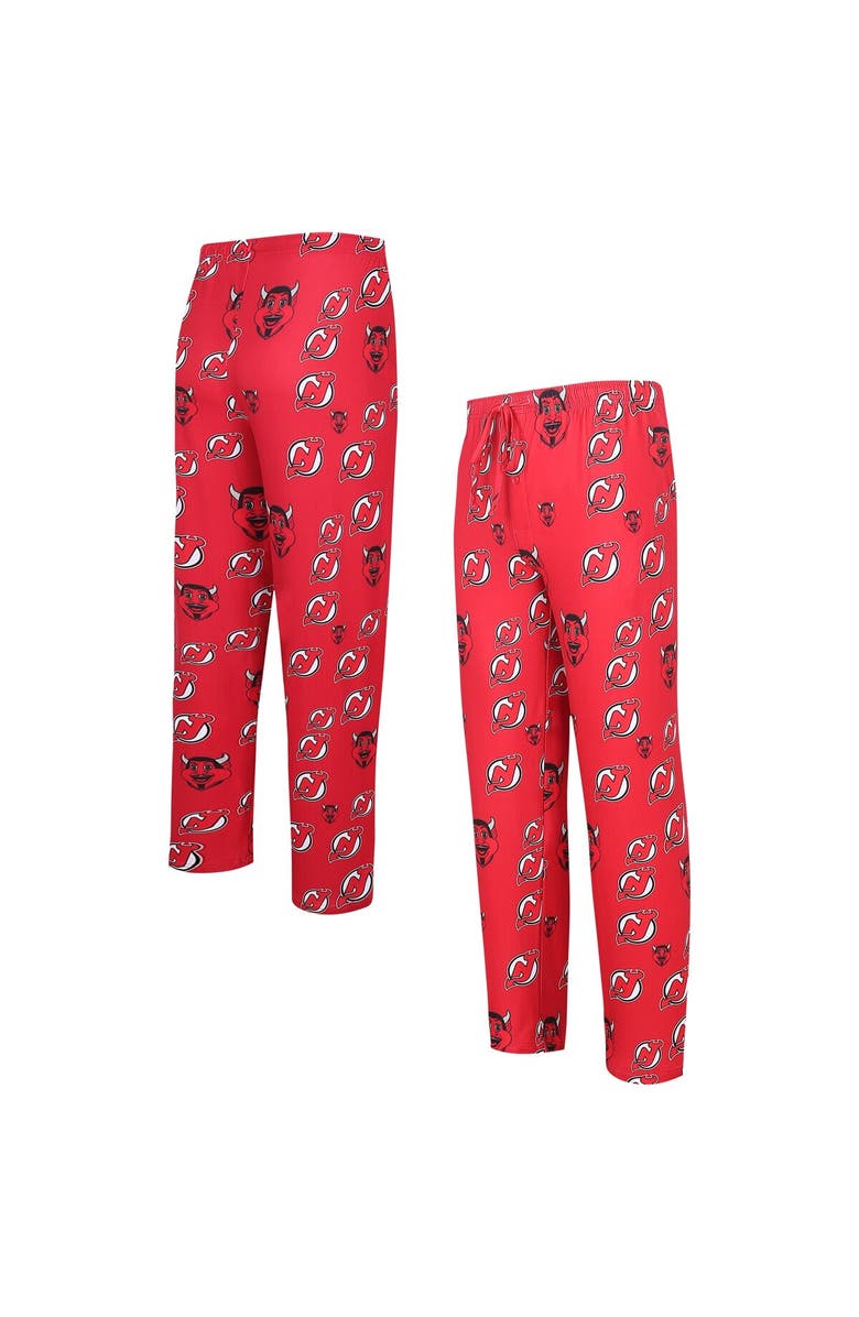 CONCEPTS SPORT Men's Concepts Sport Red New Jersey Devils Gauge Allover Print Knit Sleep Pants, Main, color, 