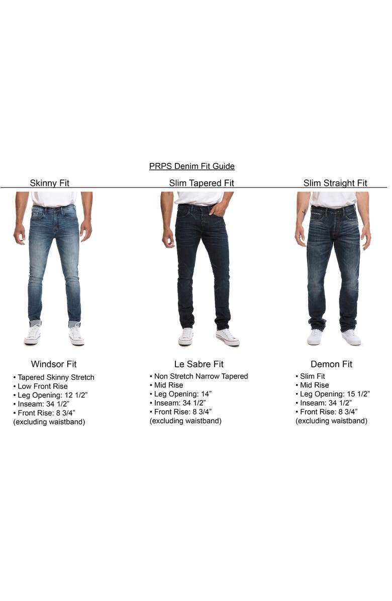 PRPS 'Demon' Slim Straight Leg Selvedge Jeans, Alternate, color, 
