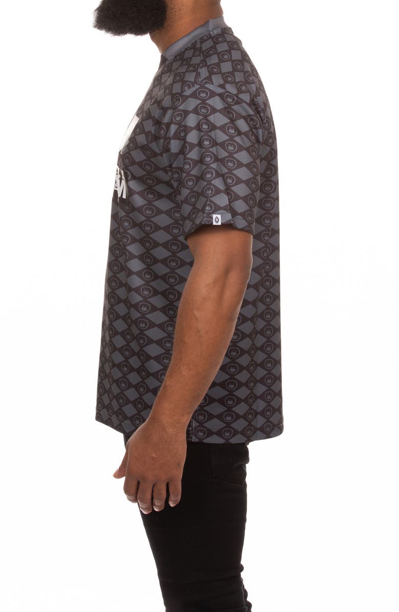 ICECREAM Frappe Short Sleeve Mesh V-Neck Jersey, Alternate, color, Black