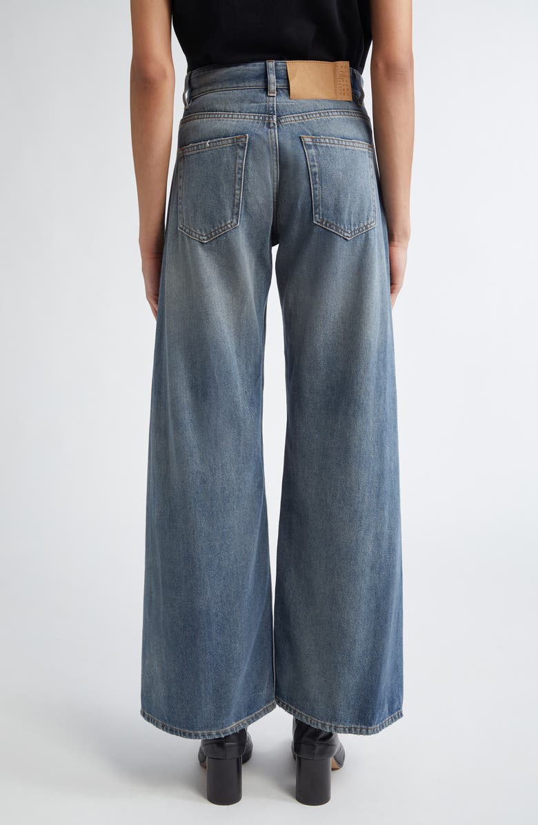 MM6 Maison Margiela Distressed Wide Leg Jeans, Alternate, color, Grey Blue