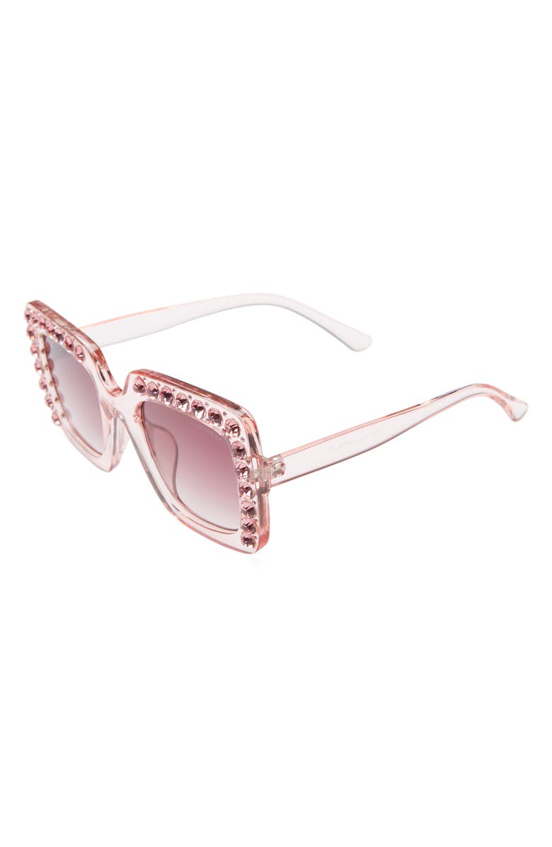 GlamBaby Bella Crystal Frame Sunglasses, Alternate, color, Pink