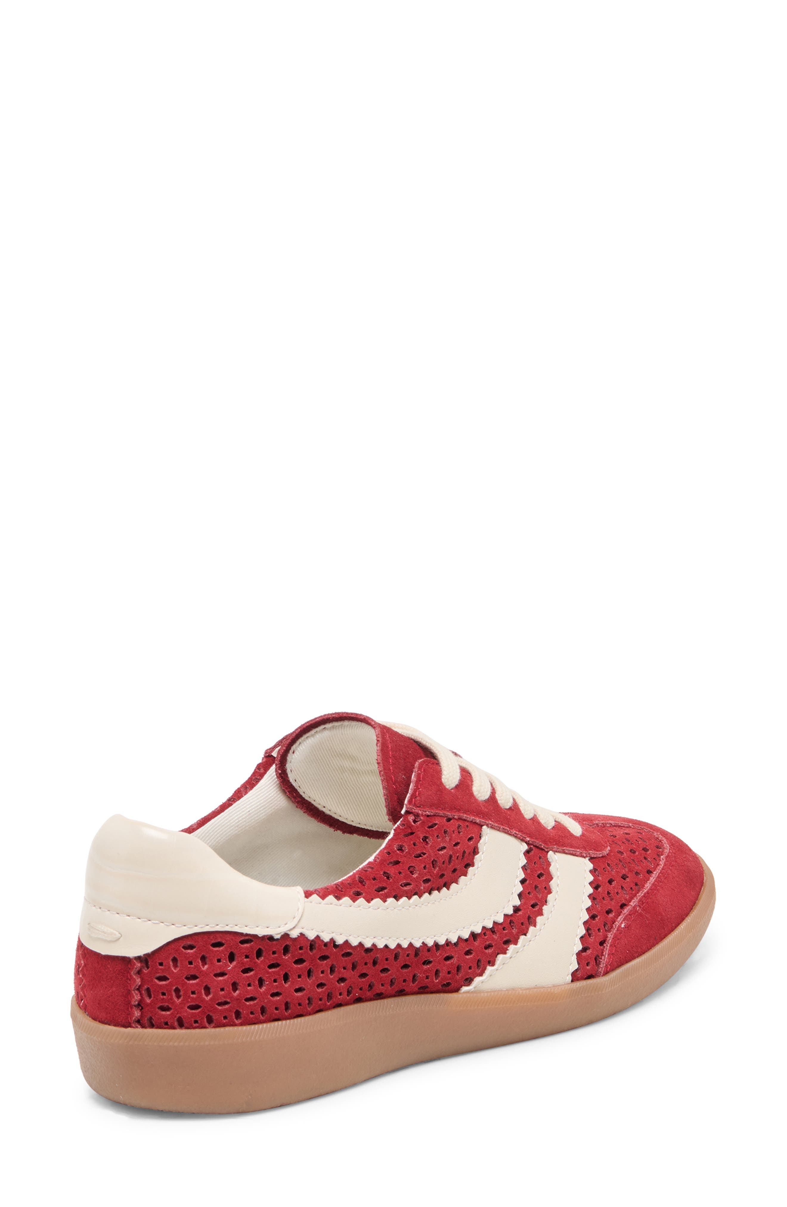 Merit Perforated Sneaker, Alternate, color, CRIMSON SUEDE