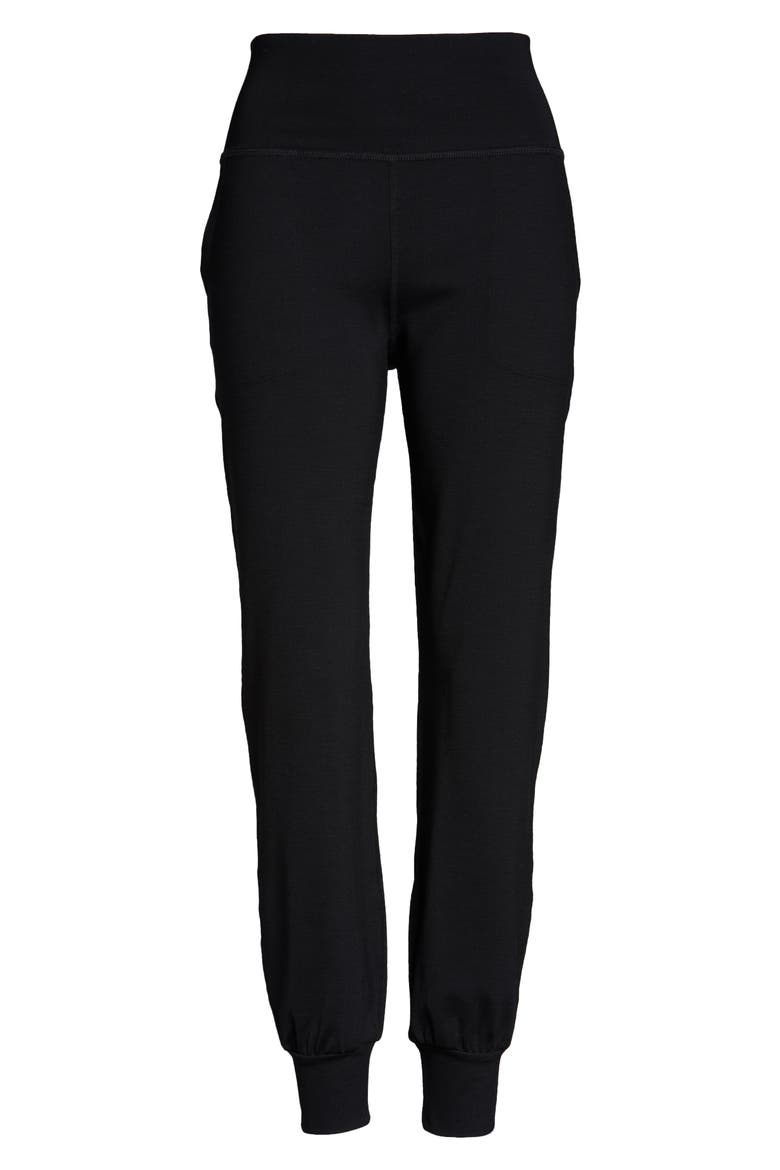 Heather Rib Jogger Pants, Alternate, color, BLACK HEATHER