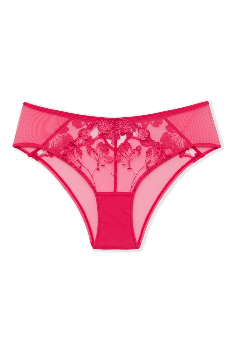 Fragrance Lace & Mesh Hipster Panties, Alternate, color, FUCHSIA