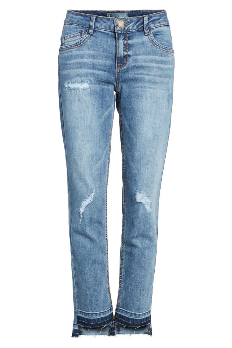 Slim Straight Leg Ankle Jeans (Nordstrom Exclusive), Alternate, color, BLUE