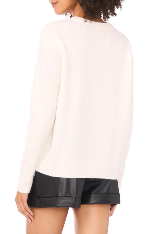 Vince Camuto Les Alpes Crewneck Sweater In White