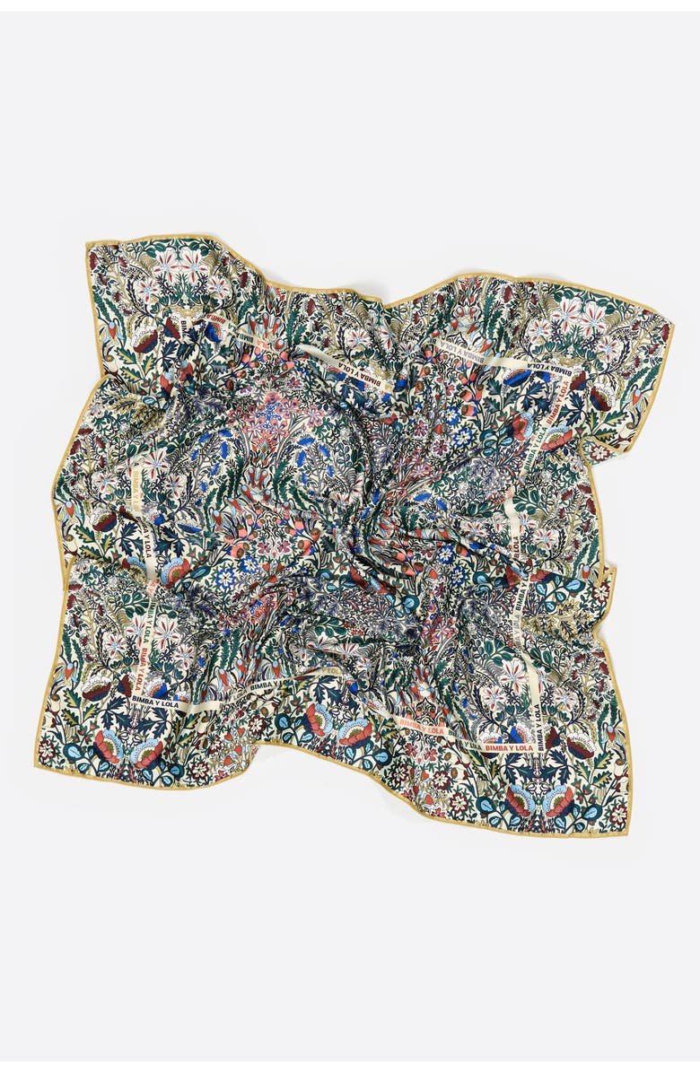 Bimba y Lola Wallpaper Logo Frame Scarf, Alternate, color, Vanilla