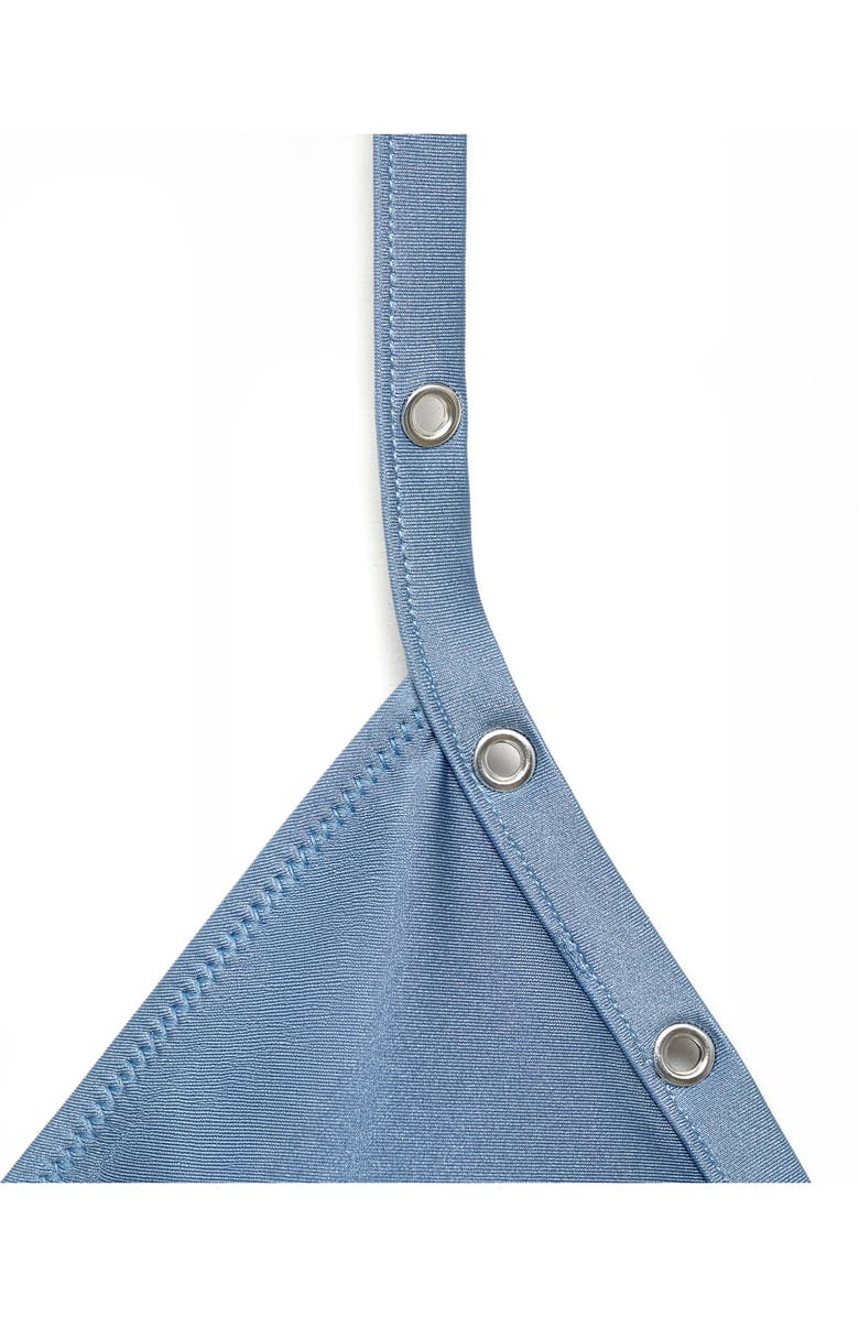 MANGO Grommet Triangle Bikini Top, Alternate, color, Sky Blue