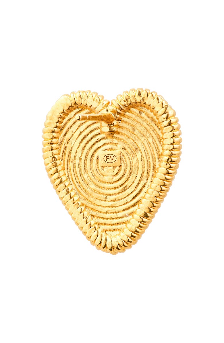 Valentino Garavani Fil Perdu Heart Stud Earrings, Alternate, color, Km5 Antique Brass