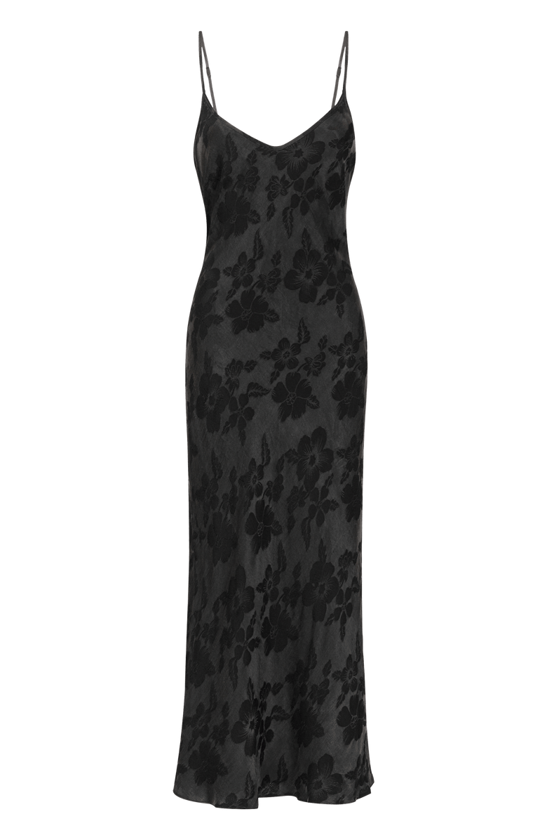 Untitled in Motion Desire Floral Jacquard Bias Slip Dress, Main, color, Black Floral