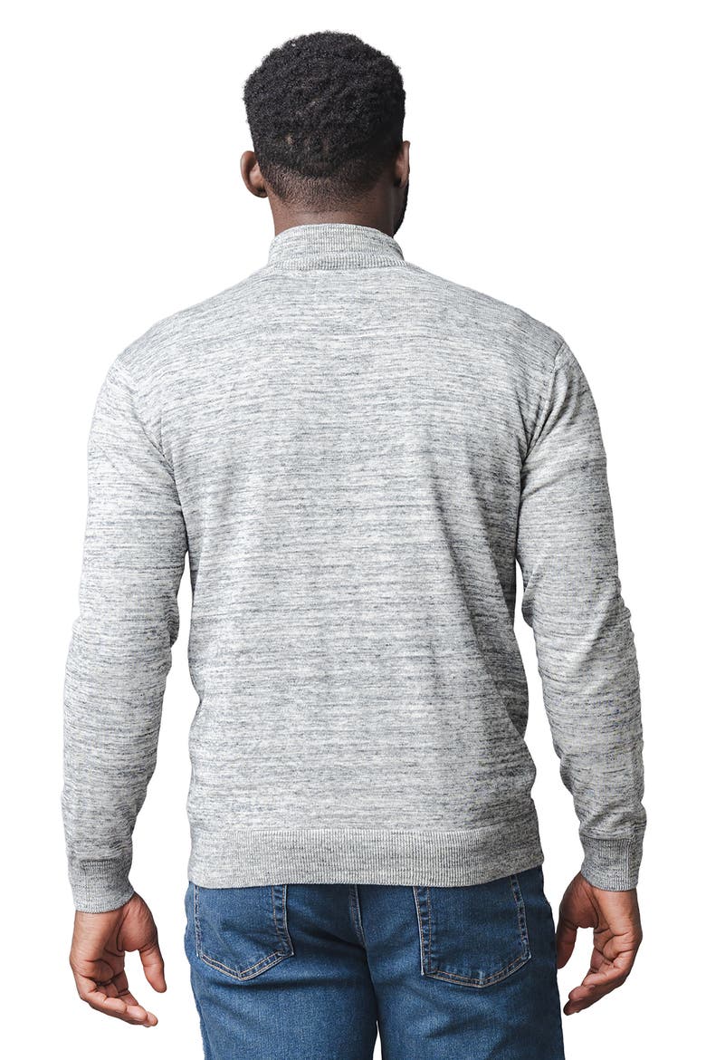 Organic Half Zip Pullover Sweater, Alternate, color, Black Space Dye